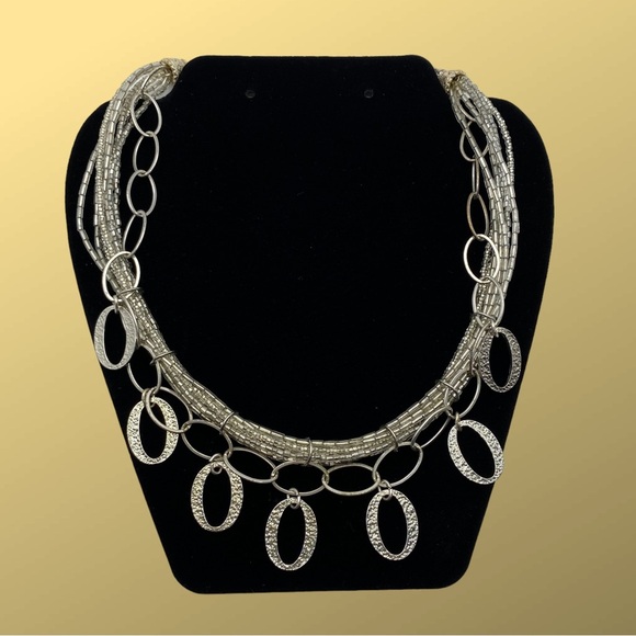 CHICO'S Silver & Seed Bead Boho Necklace - Picture 4 of 5